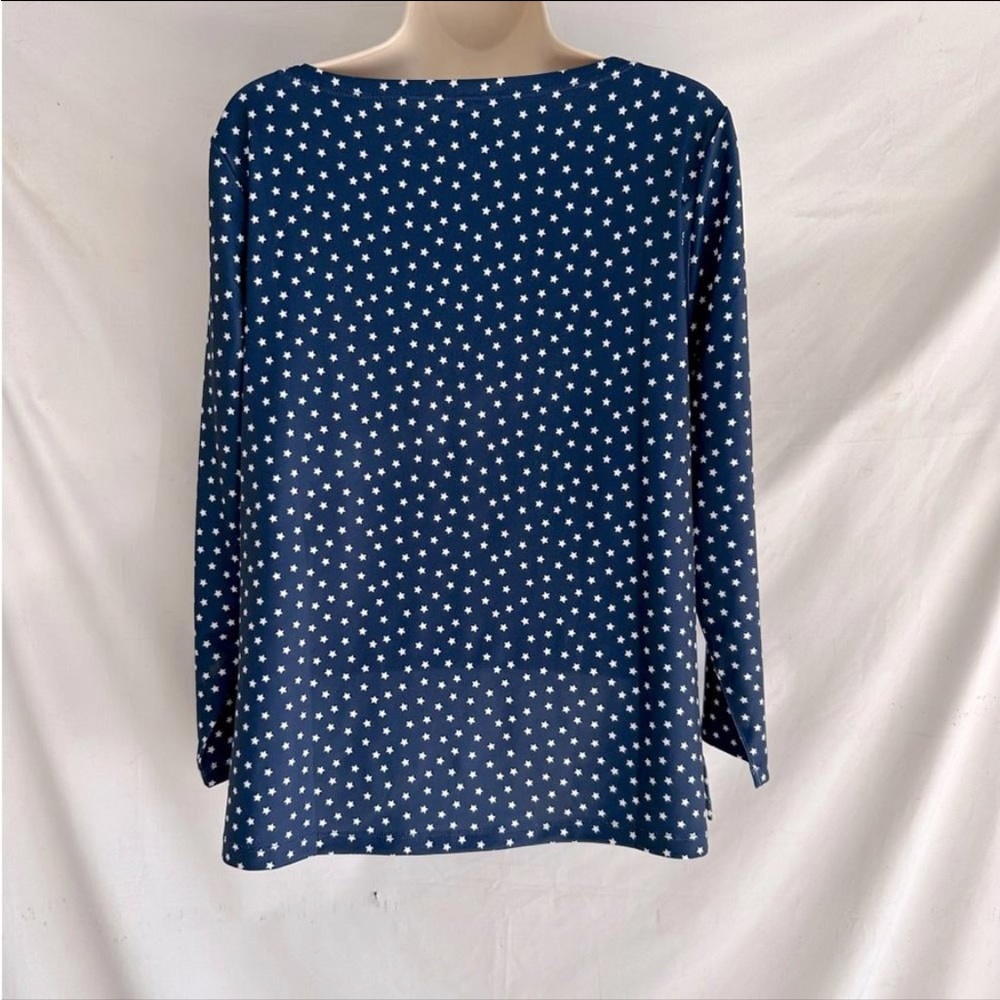 Vineyard Vines Blue and White 3/4 Sleeve Blouse